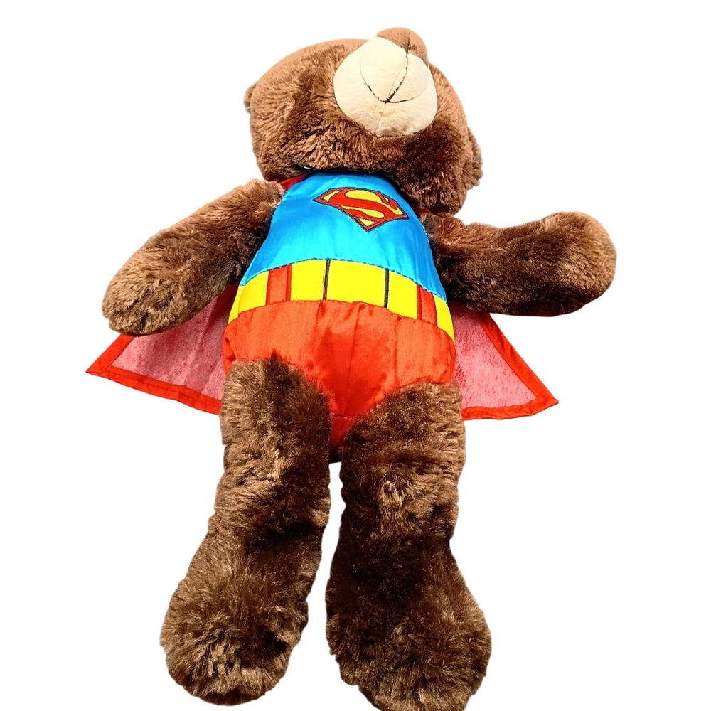 Six Flags Superman Plush Teddy Bear Brown 15 inch DC Comics Superhero Cape